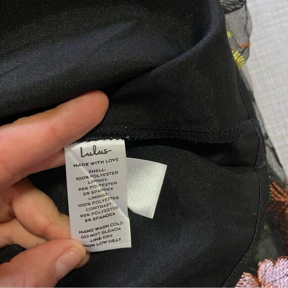 NWOT Lulus Radiant Fantasy Black Floral Embroidered Tulle Maxi Dress - Picture 5 of 10